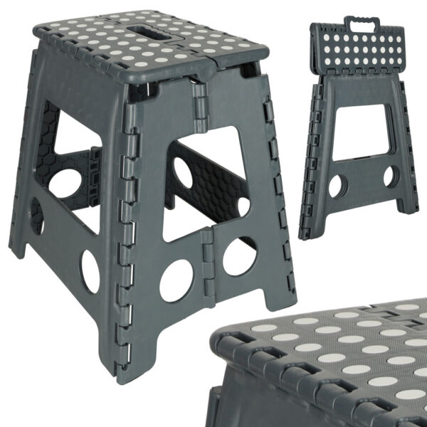 Stolek taboret skladany antyposlizgowy 39cm ciemny szary