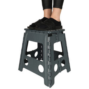 Stolek taboret skladany antyposlizgowy 39cm ciemny szary