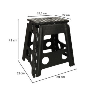 Stolek taboret skladany antyposlizgowy 39cm czarny