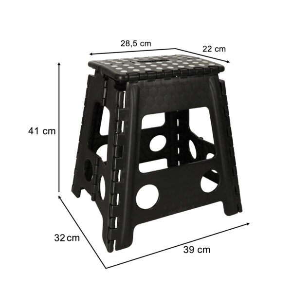 Stolek taboret skladany antyposlizgowy 39cm czarny