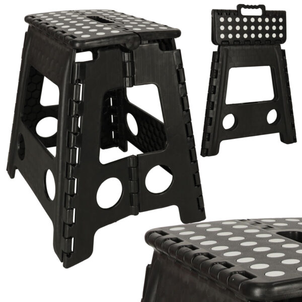 Stolek taboret skladany antyposlizgowy 39cm czarny