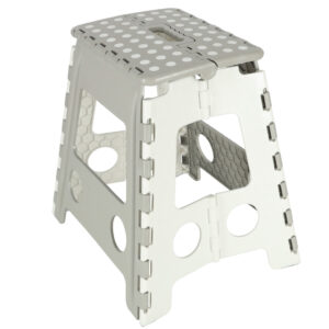 Stolek taboret skladany antyposlizgowy wysoki 39cm jasny szary