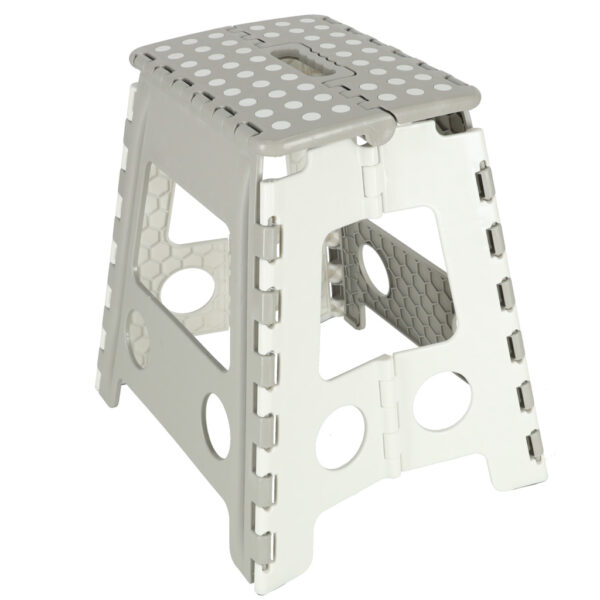 Stolek taboret skladany antyposlizgowy wysoki 39cm jasny szary Stolek taboret skladany antyposlizgowy wysoki 39cm jasny szary
