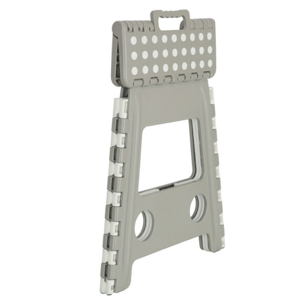 Stolek taboret skladany antyposlizgowy wysoki 39cm jasny szary