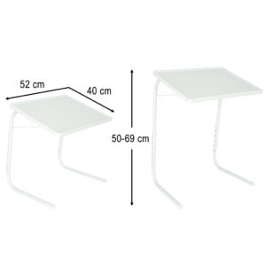Stolik boczny pod laptopa skladany 52 x 40 cm bialy
