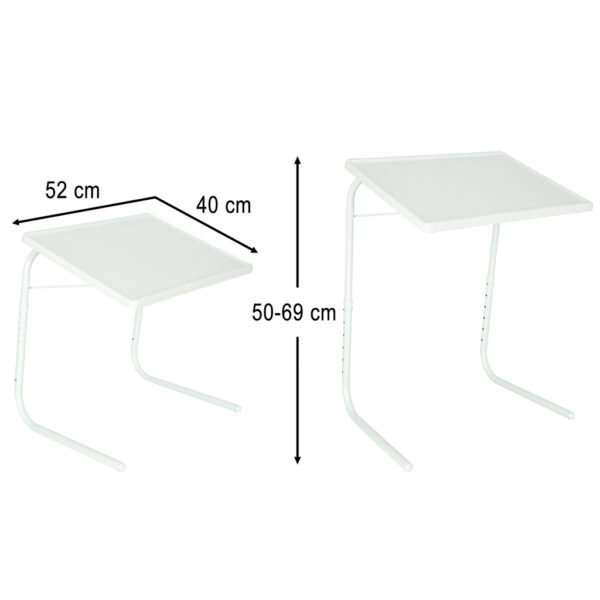 Stolik boczny pod laptopa skladany 52 x 40 cm bialy