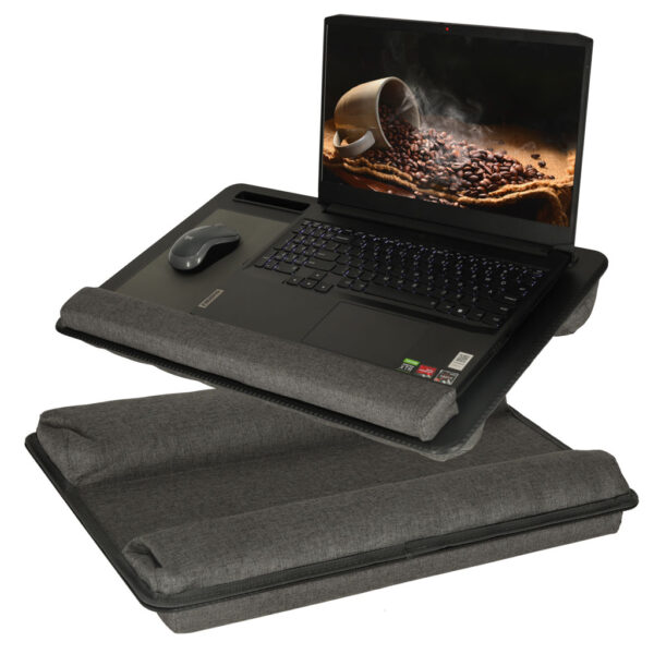 Stolik pod laptopa przenosny taca do lozka na kolana podstawka czarny z poduszka