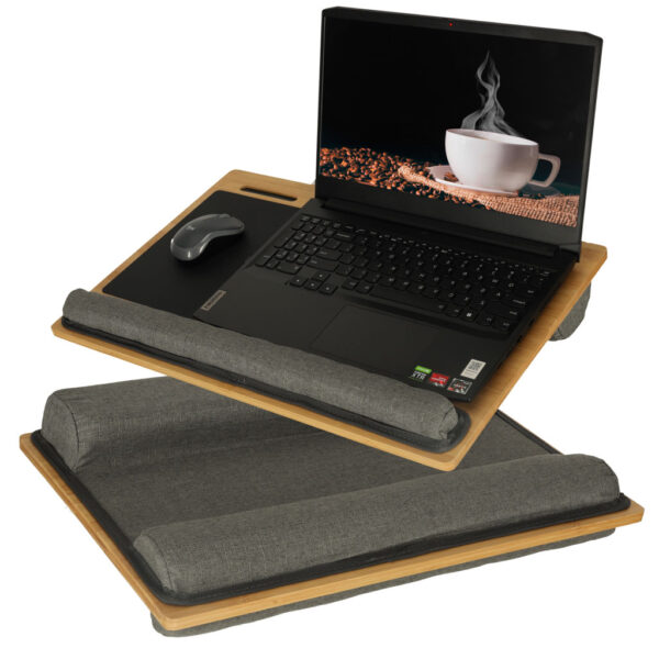 Stolik pod laptopa przenosny taca do lozka na kolana podstawka drewniany z poduszka