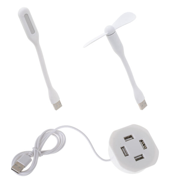 Stol notebooku složený do postele. USB stojan