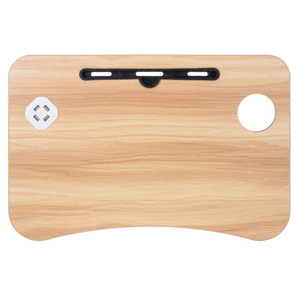 Stol notebooku složený do postele. USB stojan