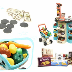 KX6395 Supermarket sklep kasa fiskalna + wózek miętowy