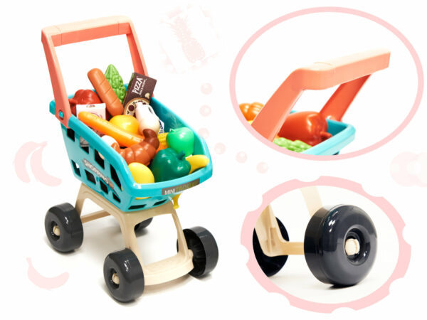 KX6395 Supermarket sklep kasa fiskalna + wózek miętowy