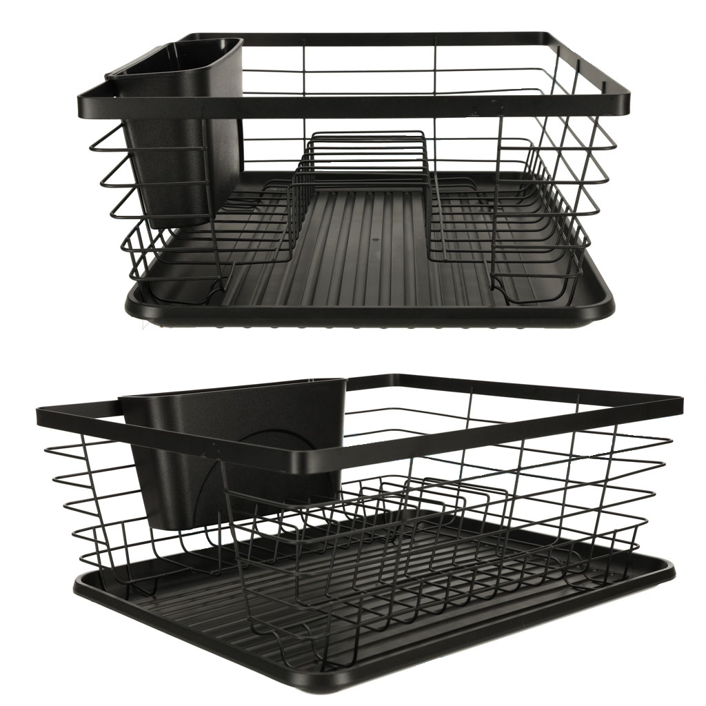 Suszarka do naczyn ociekacz na naczynia sztucce taca czarna