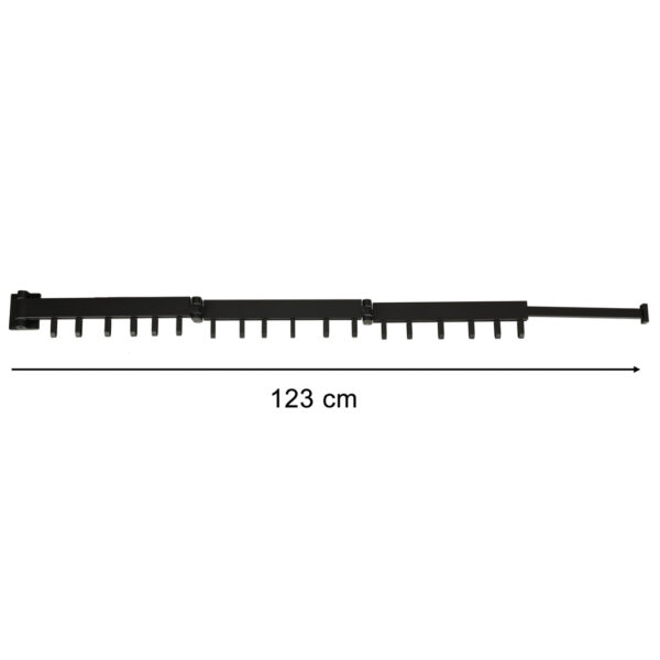 Suszarka na pranie wieszak scienny skladany czarny 114cm