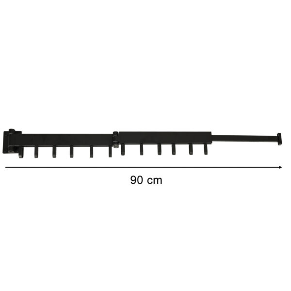 Suszarka na pranie wieszak scienny skladany czarny 84cm