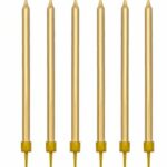 Swieczki urodzinowe gladkie zlote 12 sztuk 12 5cm
