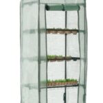 Szklarnia balkonowa ogrodowa warzywniak z czterema polkami na kwiaty 69 x 49 x 160 cm