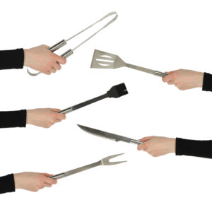 Sztucce do grilla akcesoria grillowe zestaw w etui 6 w