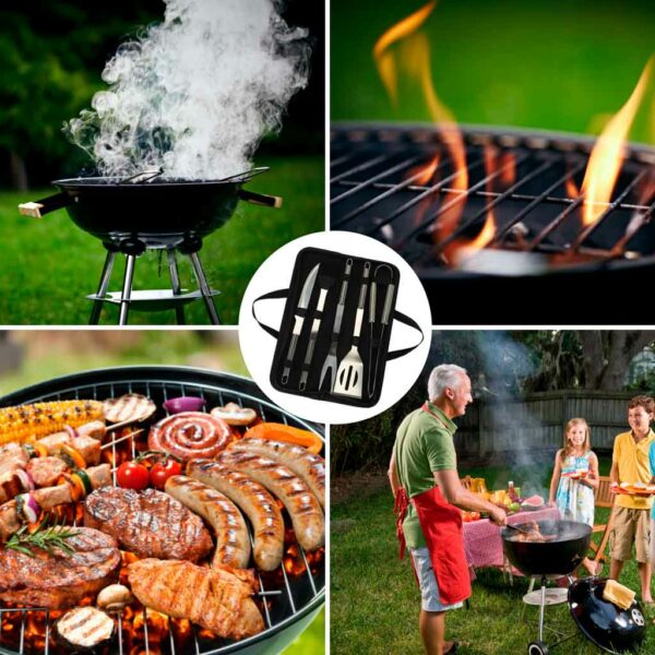 Sztucce do grilla akcesoria grillowe zestaw w etui 6 w