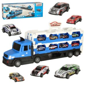 TIR Laweta samochod transporter pojazd skladany XXL 10 aut niebieski