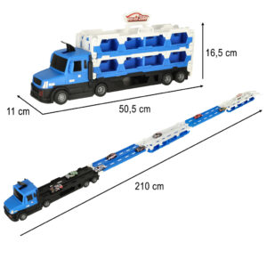 TIR Laweta samochod transporter pojazd skladany XXL 10 autek niebieski