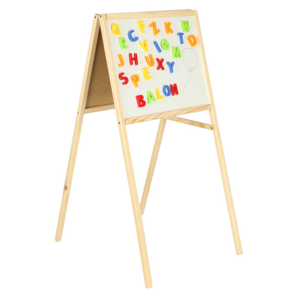 Tablica kredowa suchoscieralna magnetyczna dwustronna literki kreda gabka marker 84 x 43 x 50 cm