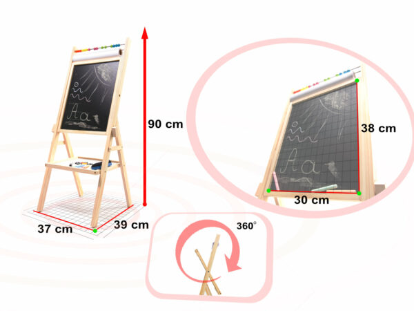 KX6489 Tablica magnetyczna kredowa + papier liczydło 90cm