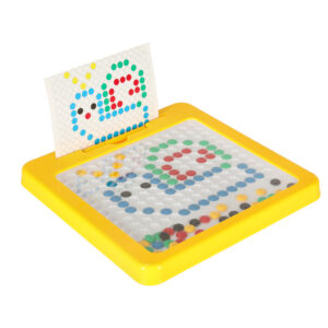 Tablica magnetyczna montessori mozaika kolorowe kropki zolta 26 x 26 cm