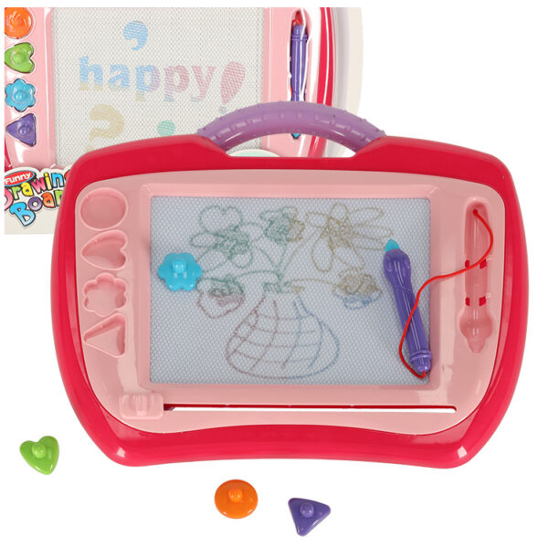 Tablica magnetyczna tablet do rysowania znikopis stempelki rozowy Tablica magnetyczna tablet do rysowania znikopis stempelki rozowy