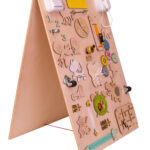 Tablica manipulacyjna drewniana dwustronna kredowa ZOO zwierzatka