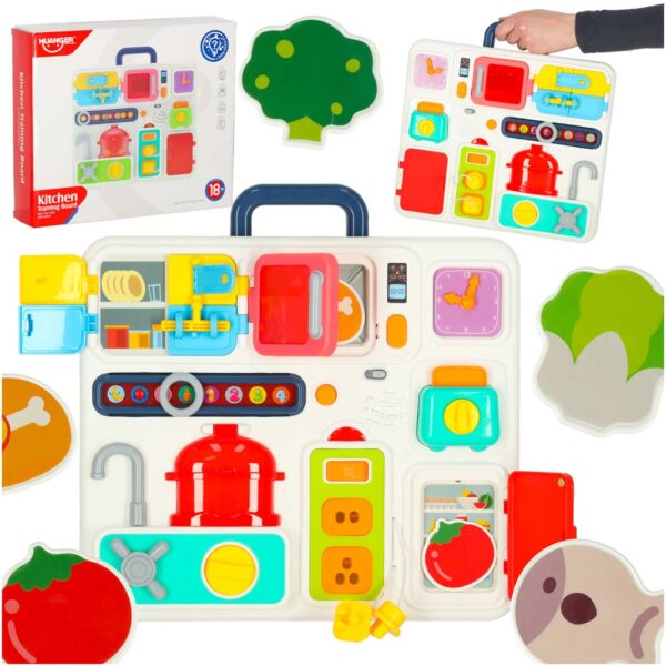 Tablica manipulacyjna sensoryczna montessori kuchnia zegar swiatlo dzwiek Tablica manipulacyjna sensoryczna montessori kuchnia zegar swiatlo dzwiek