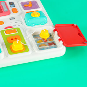 Tablica manipulacyjna sensoryczna montessori kuchnia zegar swiatlo dzwiek