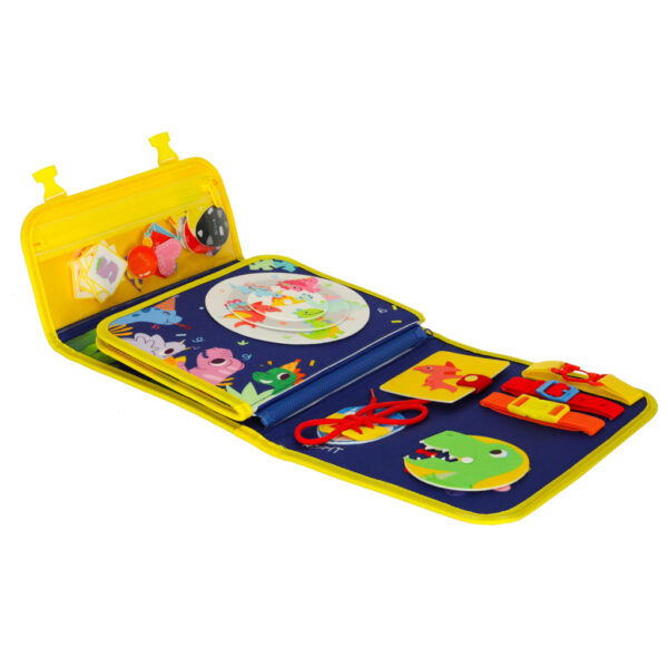 Сензорна манипулативна дъска Montessori куфар раница синьо