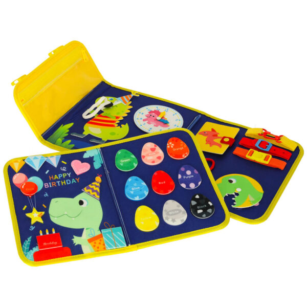 Сензорна манипулативна дъска Montessori куфар раница синьо