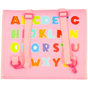 Tablica manipulacyjna sensoryczna montessori walizka plecak rozowa