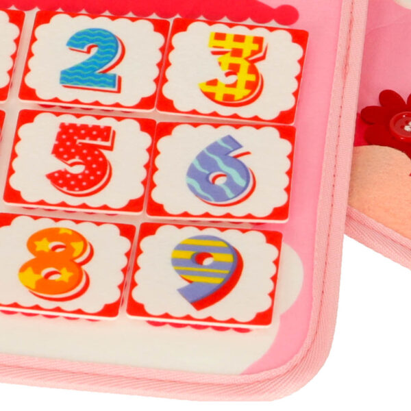 Tablica manipulacyjna sensoryczna montessori walizka plecak rozowa