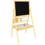 Tablica suchoscieralna kredowa dwustronna z liczydlami zegarkiem polka brzoskwiniowa 30 x 56 x 90 cm