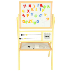 Tablica suchoscieralna kredowa dwustronna z liczydlami zegarkiem polka brzoskwiniowa 30 x 56 x 90 cm