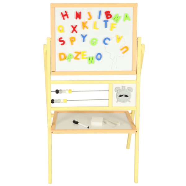 Tablica suchoscieralna kredowa dwustronna z liczydlami zegarkiem polka brzoskwiniowa 30 x 56 x 90 cm