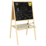 Tablica suchoscieralna kredowa dwustronna z liczydlem polka naturalny 37 x 48 x 90 cm