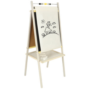Tablica suchoscieralna kredowa dwustronna z liczydlem polka szary 45 x 40 x 100 cm