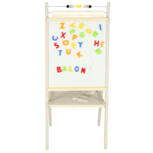 Tablica suchoscieralna kredowa dwustronna z liczydlem polka szary 45 x 40 x 100 cm