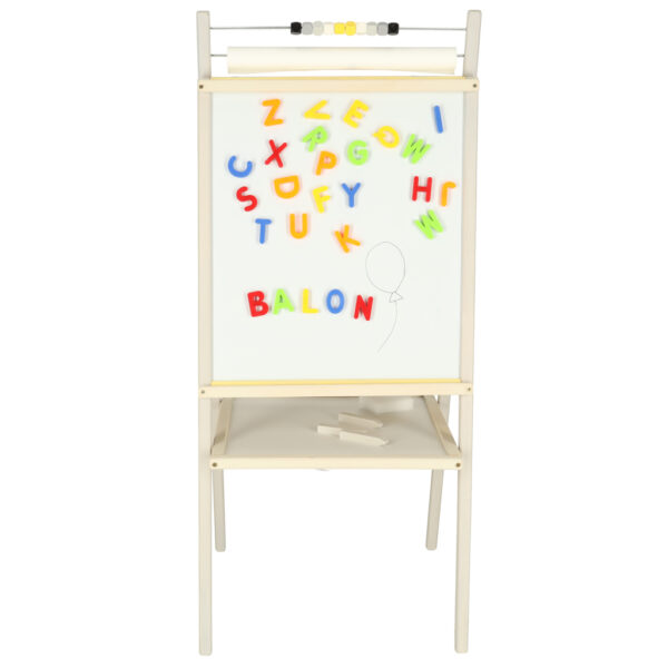 Tablica suchoscieralna kredowa dwustronna z liczydlem polka szary 45 x 40 x 100 cm