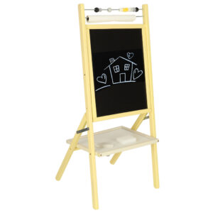 Tablica suchoscieralna kredowa dwustronna z liczydlem polka szary 46 x 43 x 89 cm