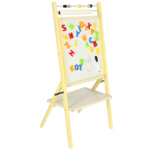 Tablica suchoscieralna kredowa dwustronna z liczydlem polka szary 46 x 43 x 89 cm