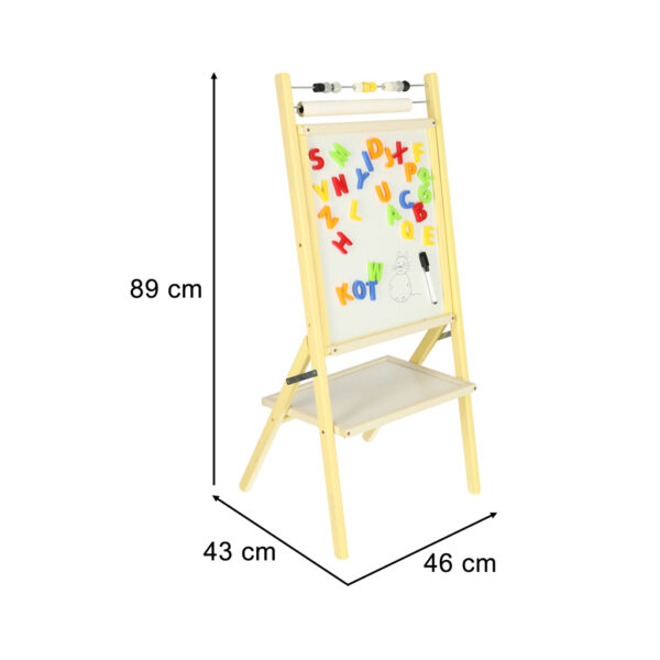 Tablica suchoscieralna kredowa dwustronna z liczydlem polka szary 46 x 43 x 89 cm