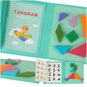 Tangram ksiazeczka magnetyczna ukladanka montessori klocki gra logiczna 3D