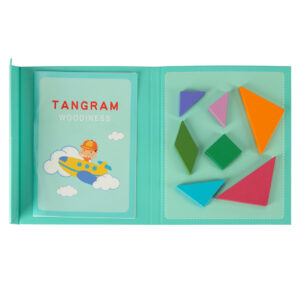 Tangram ksiazeczka magnetyczna ukladanka montessori klocki gra logiczna 3D