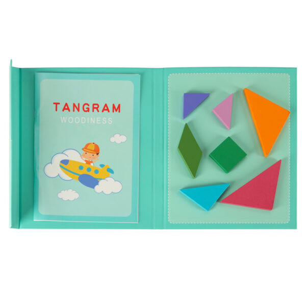 Tangram ksiazeczka magnetyczna ukladanka montessori klocki gra logiczna 3D