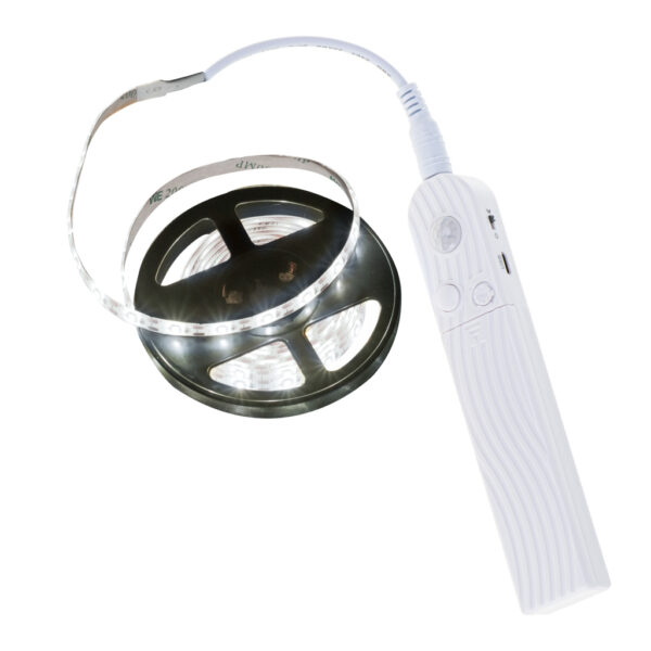 Tasma LED na baterie USB czujnik ruchu 2M zimny bialy